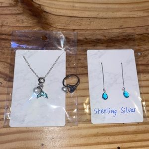 ❗️SALE ❗️Mermaid tail 1 necklace, 1ring, 1 eardrop